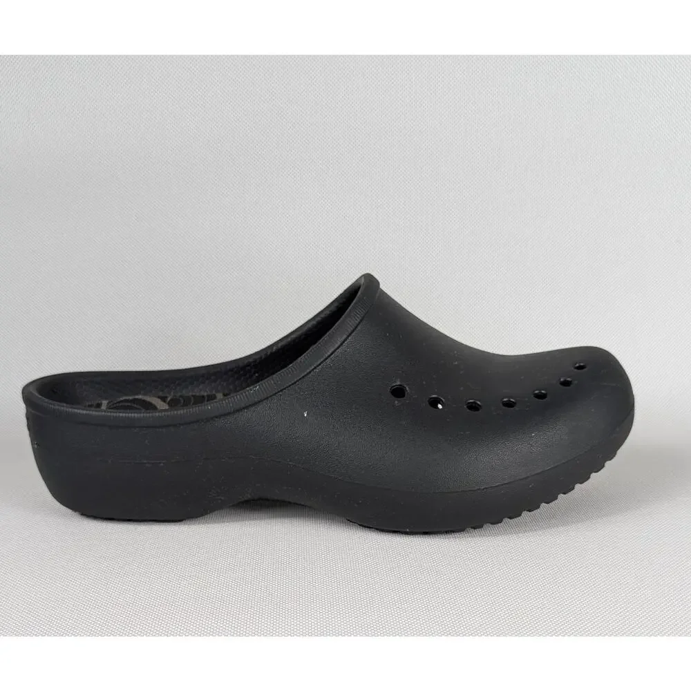Crocs Black Rubber Slip On Clogs Shoes Women's Size 9 Backless Cushioned